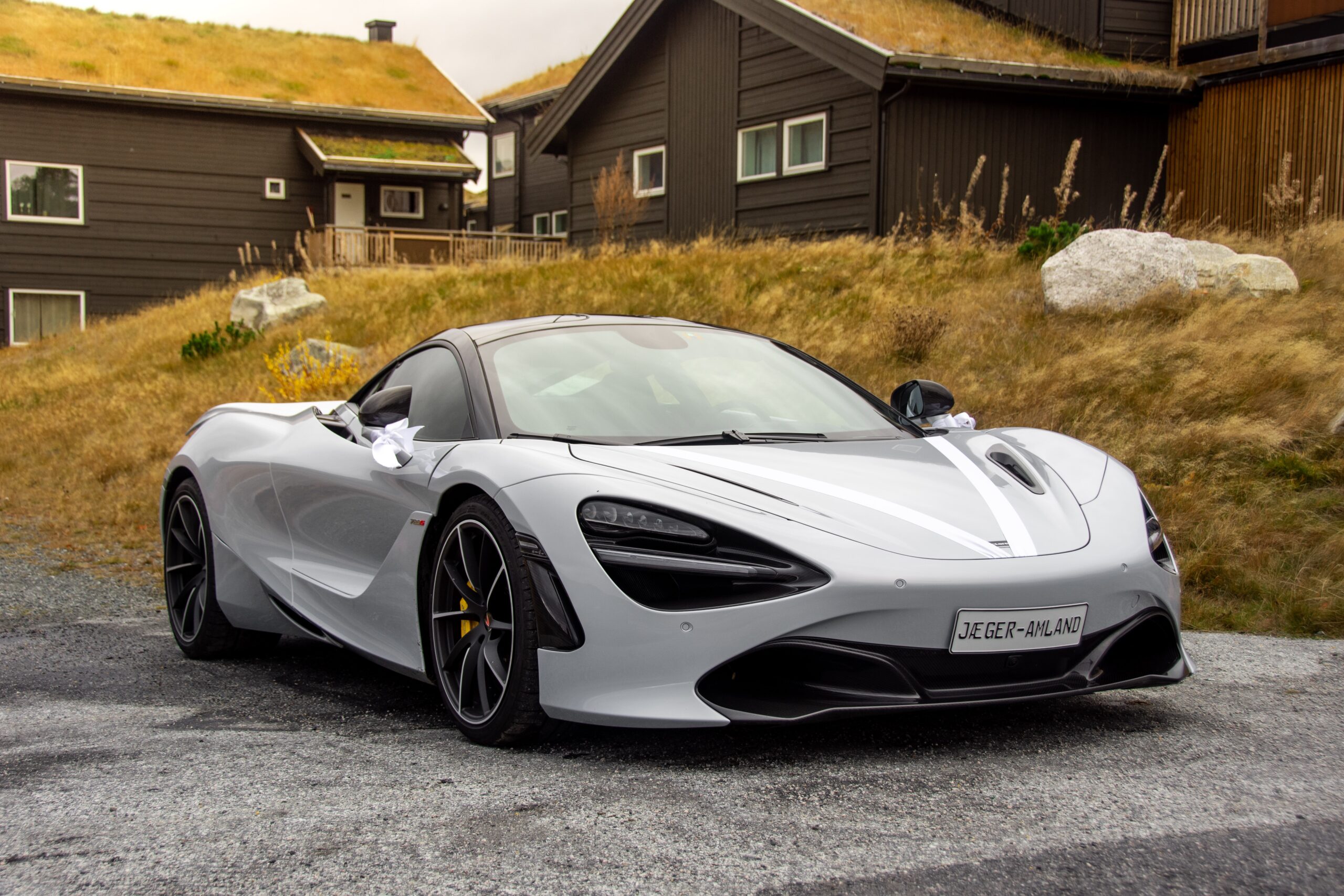 Silver McLaren 720S in the Countryside